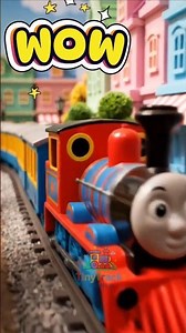 Cute mini train exploring a tiny world! 🌈🚂✨