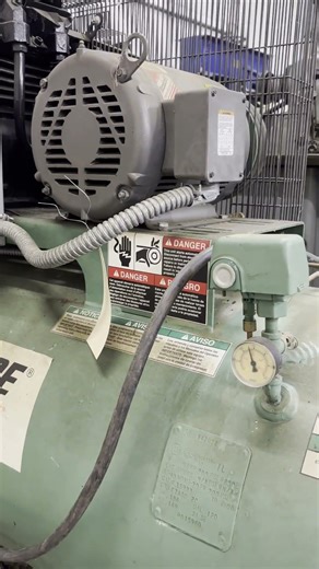 Speedaire Air Compressor Model 1WD74 10HP 3 Phase 120 Gallon Horizontal 34 CFM Test Video