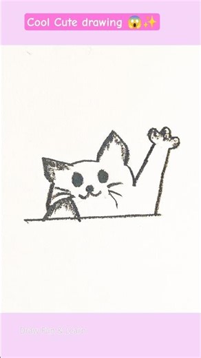 Super Easy cute Drawing 😱✨ #shorts #drawing #kidsart #art #cat #trending #animalart #viral #cuteart