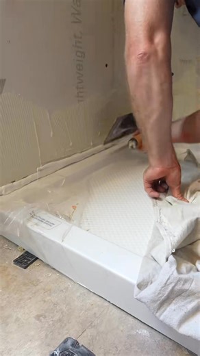 Shower Pan Base Waterproofing Tip #DIY #bathroomremodel #shower #homeimprovement #bathroomremodelingteacher #trading #sticker #fblifestyle | Bathroom Remodelingteacher