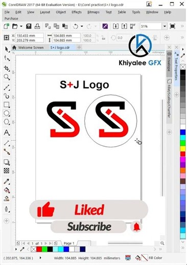 SJ logo design in coreldraw x7 easy tutorial #logo #coreldraw #letterlogo