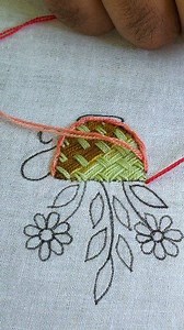 Hand Embroidery outline stitches for basket 🧺 #embroidery #sewing #craft sewing | Rup Handicraft