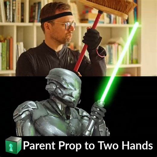 #b3d tip: When you’ve recorded a motion capture animation of a character holding a sword or some other weapon with both hands, the hand positions may not be exactly where you want them to be. You can manually adjust the hand animation, but a much easier and more accurate method uses IK Bone Constraints. It’s pretty easy to set up if you know how. More tips & free sample e-book: ⇨ https://www.blendersecrets.org/ | Blender Secrets