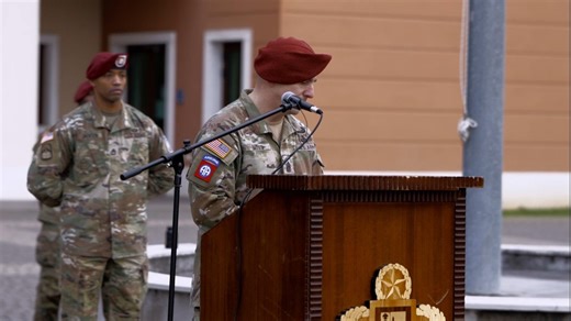 Command Sgt. Maj. Frank Batts Speaks at 54th Brigade Engineer Battalion Relinquishment Ceremony