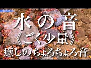 【水の音 ごく少量】癒しのちょろちょろ音、秋のせせらぎ、3時間 ★041