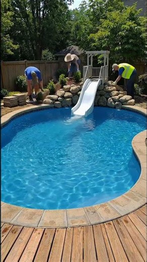 I Built a Backyard Pool With a Custom Slide #poolbuild #backyardtransformation