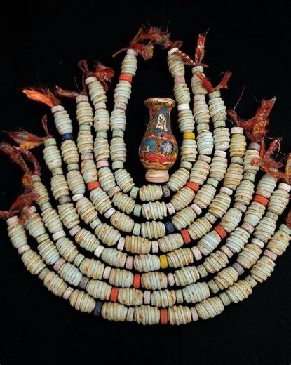 Vintage Indonesian Glass Beads Strand 8 Inch 11 Beads 13–17mm x 12–14mm Rustic Java Trade Beads Earthy Boho Jewelry Supplies