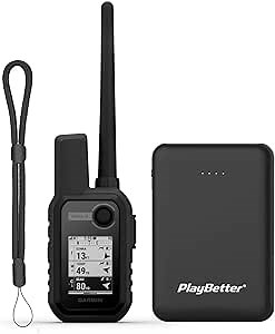 Garmin Alpha 10 (Handheld Only) GPS Dog Tracking System Bundle - Multidog Tracking GPS & Remote Training Device - Includes PlayBetter Portable Charger & GPS Tether Lanyard