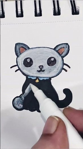 Black to White Cat Transformation | Colour Change #satisfying