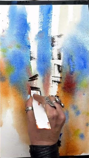 Birch trees watercolor sketch painting