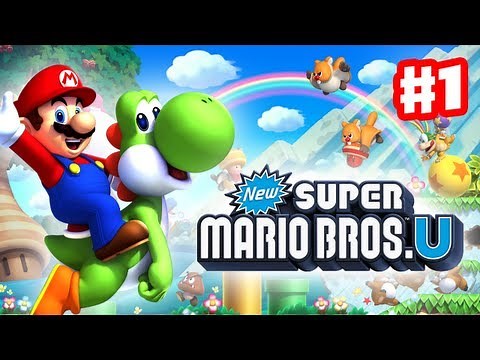 New Super Mario Bros. U - Walkthrough Part 1 - Acorn Plains Intro (World 1) (Wii U Gameplay)