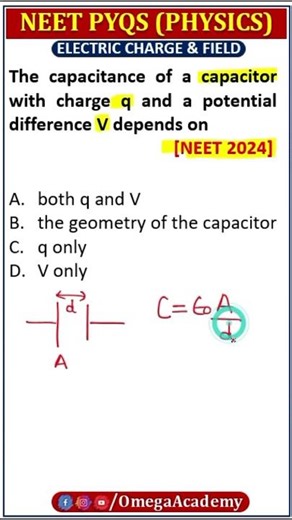 Capacitance Secret! ⚡️ Q & V Trap? NEET 2024 Re Physics Solution #OmegaAcademy