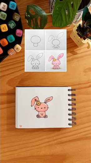 How to draw an easter bunny 🐇 step by step easy tutorial