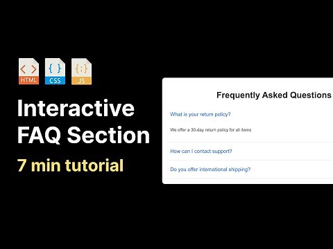 How to code interactive FAQ section using HTML, CSS and JavaScript