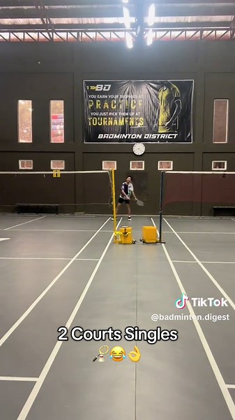 2 Courts Singles Badminton Drill for Skill Improvement