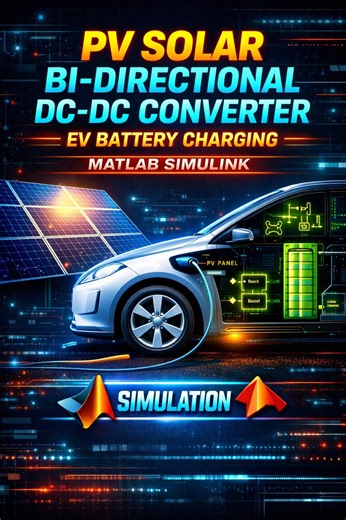 ⚡🚗 PV Solar–Based Bi-Directional DC–DC Converter for EV Applications This MATLAB Simulink model demonstrates an EV battery charging system powered by solar PV using a bi-directional DC–DC converter, enabling both charging and discharging (V2G/V2H concept). 🔬 Key highlights: ✔ Solar PV integrated EV charging ✔ Bi-directional buck–boost DC–DC converter ✔ Battery charging & discharging control ✔ DC bus voltage regulation ✔ EV renewable energy integration 🎓 Suitable for: • Electrical Engineering 