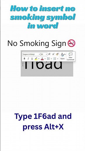 How to Insert No Smoking Symbol in MS Word #msword