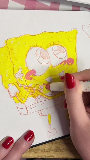 Artistic Growth: Sketching SpongeBob with Colored Pencils