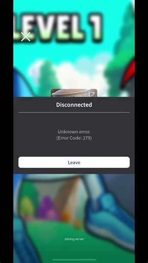 I got error code 279 unknown error 😧😧😧 #roblox #error #code