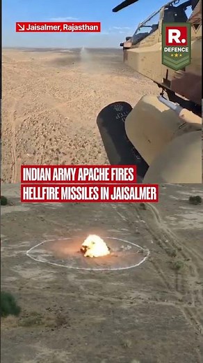 Indian Army Apache Fires Hellfire Missiles in Jaisalmer