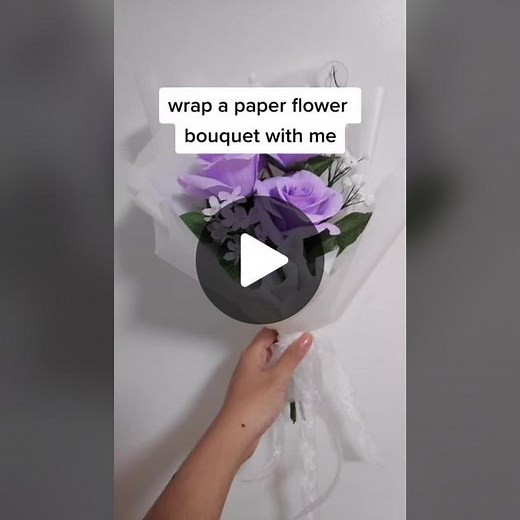 Wrapping a Paper Flower Bouquet with Crepe Paper
