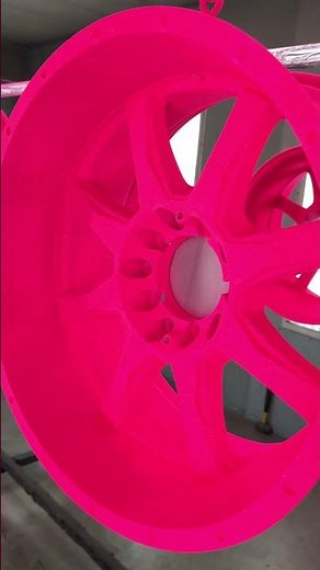 Dazzling Pink over Super Chrome II powder coat - Unknown Coatings
