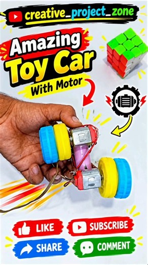 how make you Amazing toy car🚗 with dc motor #shorts #car #viral