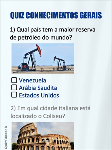 Quiz de Conhecimentos Gerais Desafiador