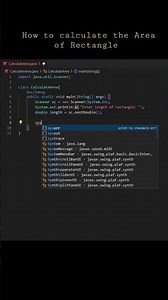 How to calculate the Area of Rectangle 🥰 #java #programming #shorts