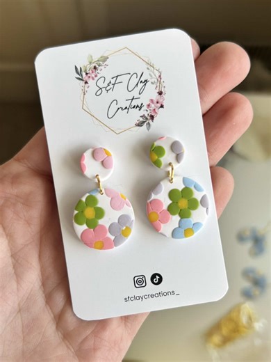 Handmade Flower Polymer Clay Earrings Tutorial