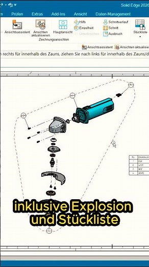 Explosion + Zeichnung + Stückliste in unter einer Minute!