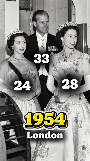 Queen Elizabeth II, Prince Philip & Princess Margaret in 1954 👑 #shorts
