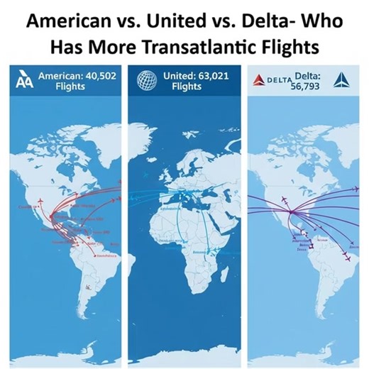 ✈️ American vs United vs Delta — Who REALLY Dominates Flights to Europe? 🌍 If you’re flying across the Atlantic, not all U.S. airlines are created equal. Here’s the real winner breakdown 👇 🔥 UNITED AIRLINES is the clear champion ➡️ 5,400 transatlantic flights per month ➡️ 40 European destinations ➡️ The largest network & best flexibility 💺 DELTA AIR LINES wins on premium & comfort ➡️ Best for JFK–London & major Europe routes ➡️ Strong reliability & luxury-focused service ⚠️ AMERICAN AIRLINES