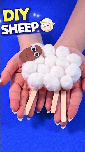 DIY Sheep Craft for Kids 🐑 | Easy Cotton Ball Farm Animal Activity #diy #craft #craftyfun #kids