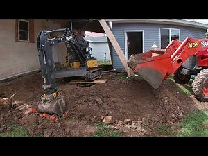 Foundation Excavation at Nan's: Kubota M59 & Deere 17G