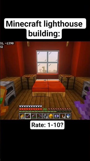 Minecraft lighthouse building - tutorial #minecraft #minecraftbuilding #minecraftshorts