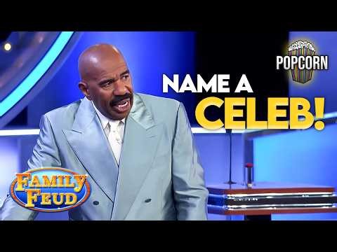 Name a CELEBRITY! Guess The Answers With Steve Harvey! | Family Feud