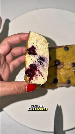 Queque tipo cheescake de arándanos saludable . 🫐