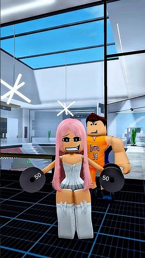 Nora tried to escape gym coach 🗿#roblox #shorts