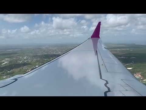Approach, landing and taxi into Piarco International Airport (POS) with Caribbean Airlines.