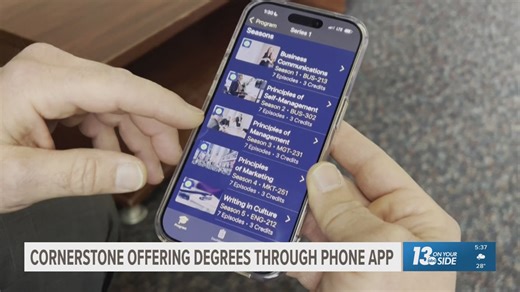 Cornerstone University offers degrees through phone app