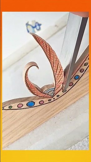 Drawing a Pattern on a Wooden Board Carving It Precisely to Match the Design#woodcarving #craftwork