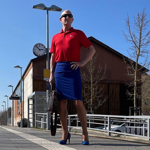 "You know my first experience with heels was 40 years ago" Mornings talks to Mark Bryan, from his home in Germany, about why he chose to add skirts and high heels into his daily attire" | BBC Radio Scotland