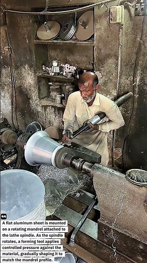 Traditional Metal Spinning Process | Manual Lathe Craftsmanship in Action