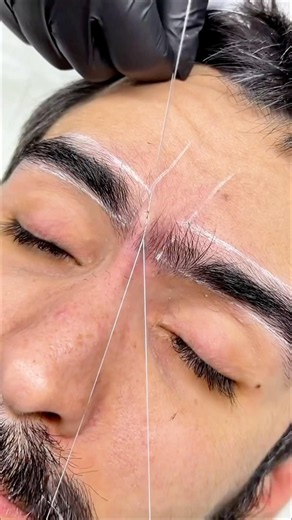 ASMR Eyebrow Threading Tutorial for Beginners | Heavy Growth Eyebrow Shaping 🧵✨