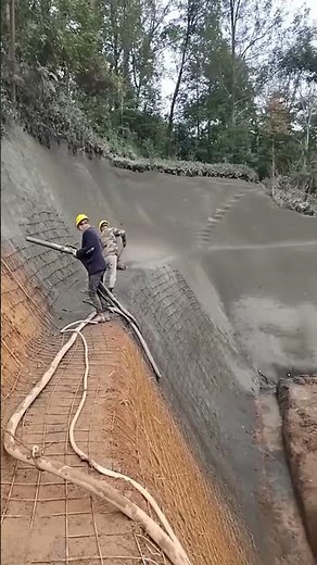 high pressure mortar spray gun 🏗️ | slope cement spraying process