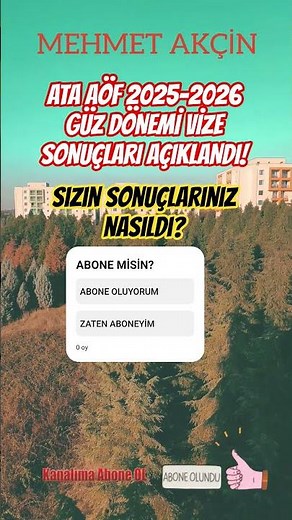 ATA AÖF 2025-2026 GÜZ DÖNEMİ VİZE SONUÇLARI AÇIKLANDI! #atatürküniversitesi #ataaöf #vize #shorts