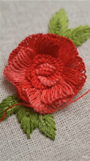 beautiful rose 🌹#embroidery #handembroidery #tutorial #diy #handmade #shorts #trending #art #viral