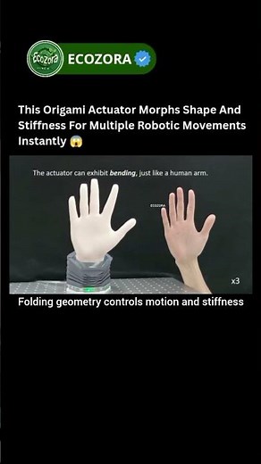 Origami Actuator Switches Shape And Stiffness Instantly 🤖 #robotics #origami #shorts #innovation
