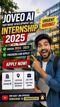 JOVEO AI MASS HIRING 🔥 Freshers Internship 2025 | Apply Now Before It’s Gone!